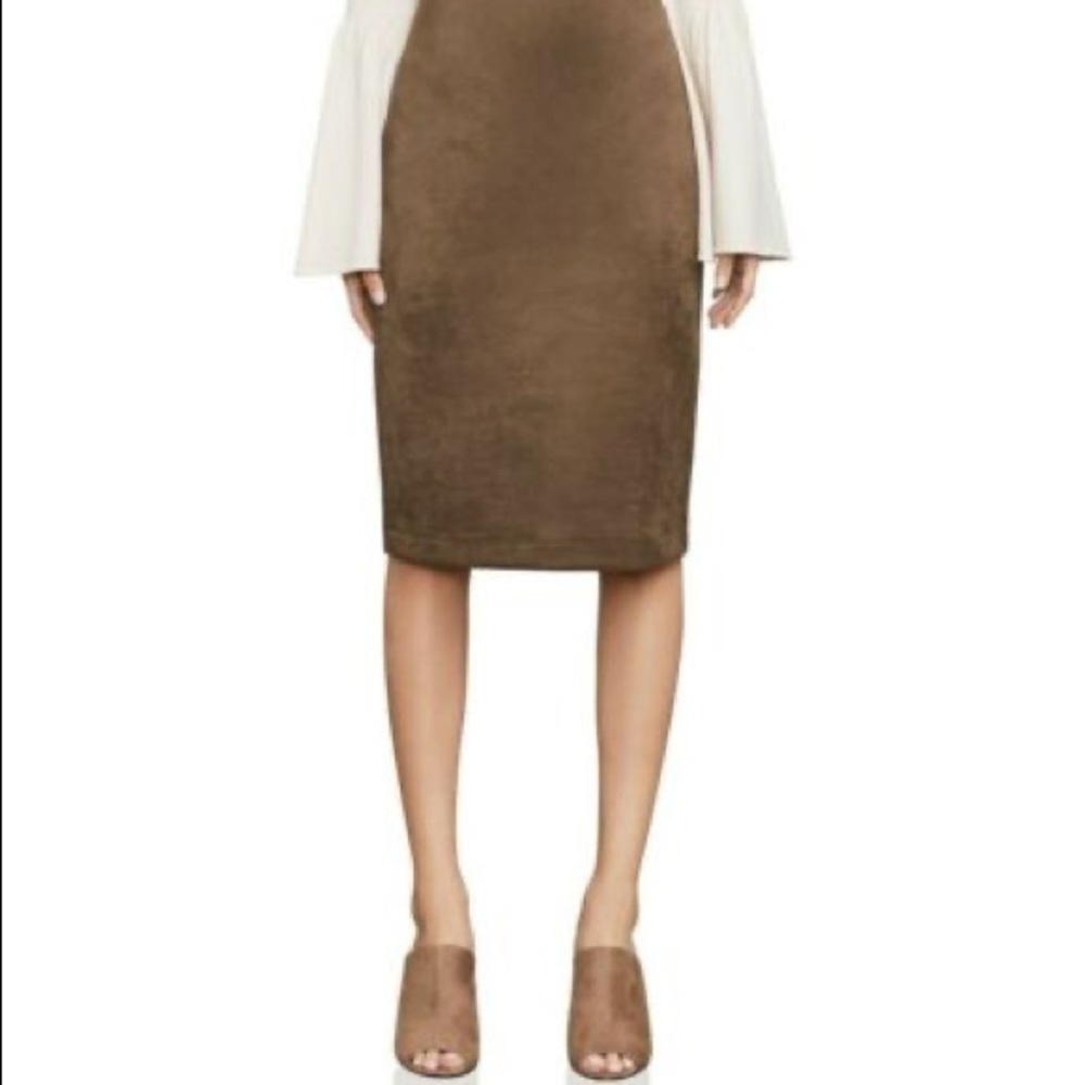 BCBG “lyric” faux suede pencil skirt
